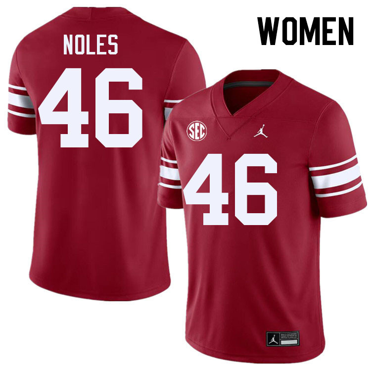 Women #46 Dax Noles Oklahoma Sooners 2024 SEC Conference College Football Jerseys-Throwback